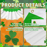 4Pack St Patrick's Day Bunting Flags 2x4 Ft Irish Pleated Half Fan Bunting with Embroidered Shamrock Ireland Patriotic Décor Banner Flag with Grommet for OutsideGarden Decor