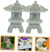 Yardwe 6pcs Stone Pagoda Statue for Garden Decor Micro Landscape Ornament Home Decoration