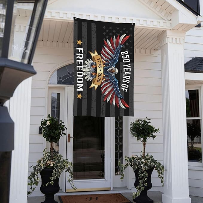 250 Years America Flag – 3x5 FT US 250th Anniversary Flags 1776-2026 Merchandise Banner – 250 Anniversary USA Flag with Grommets – Outdoor Patriotic Yard Décor