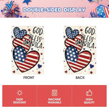 AVOIN colorlife God Bless America 4th of July Patriotic Garden Flag 12x18 Inch Double Sided Outside, American Stars and Stripes Memorial Day Yard Outdoor Decoration