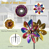 13" Metal Wind Spinner Outdoor - Kinetic Wind Sculpture with Metal Stake, Art Decor for Garden, Yard, Patio, Lawn - Ideal Gift for Family & Friends
