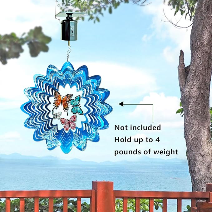 Solar Powered Wind Spinner Motor,Outdoor Solar Energy Operated Eco-Friendly Motor Hanging Display Mobile Rotating Mini Revolving Motor for Spiral Sun Catchers Garden Decor Ornament