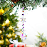 Christmas Tree Decoration Snowflake Crystal Ornaments Suncatcher Hanging Sun Catcher with Chain Pendant Ornament for Window Home Garden Christmas Party Wedding Decoration (Snowflake-A)