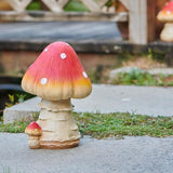 Mushroom Decor Fairy Garden Accessories - Outdoor Garden Decor Mushrooms Ornament for Garden Decoration Garden Gnome's Favorite Mushroom Statues (12.2” Red)