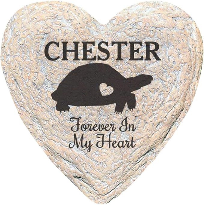 GiftsForYouNow Engraved Assorted Animals with Heart Memorial Heart Garden Stone, Turtle My