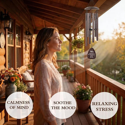 Gifts for Mom Wind Chime - Metal Windchimes with Greeting Card 32" Outdoors Indoor Garden Yard Patio Porch Home Hanging Decor Appreciation Mother's Day Birthday Gift for Mama Mother in Law