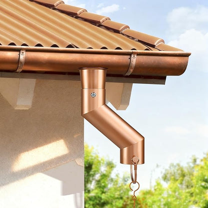 Tfro & Cile Rain Chain Gutter Adapter Gold Installation Suit for Gutter Downspout Outlet