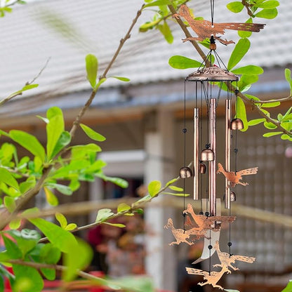 VioraWhite Roadrunner Wind Chimes Outdoor Decorations for Women Men Mom Wife Grandma Birthday Gifts Memorial Metal Wind Chimes for Outside Indoors, Lawn, Patio, Home, Porch, Yard, Garden Decor
