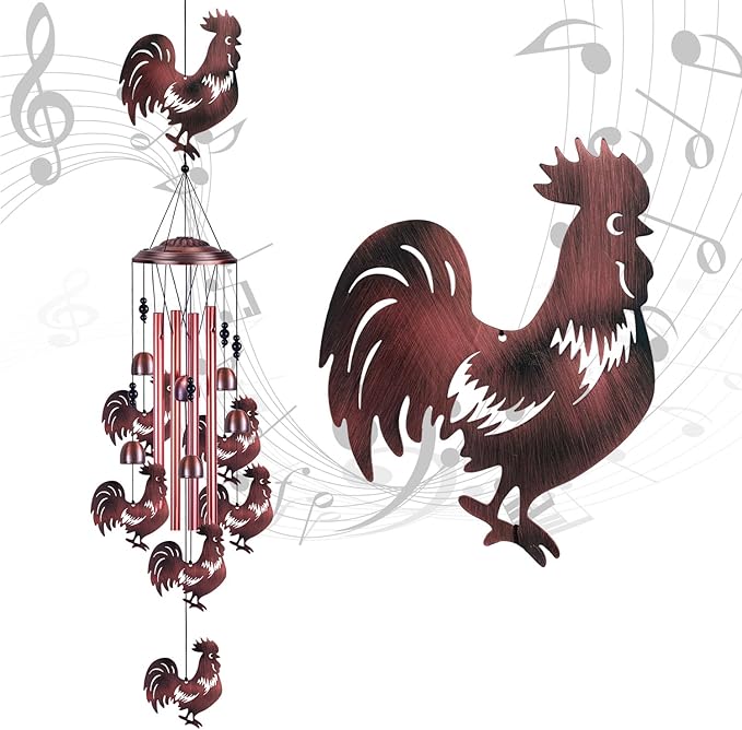 Chicken Wind Chimes for Garden, Home, Balcony, Yard, Outdoor Decoration, Gift Wind Bells, Memorial Wind Chime, Chicks Wind Catcher, Blessing WindChimes Gifts for Mom, Grandma, Family, Women, Friends