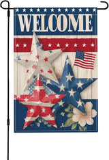 4th of July Garden Flag Seasonal Double Sided 12 x 18 Inch Small Yard Flag for Indoor Outdoor Decor Holiday All Seasons