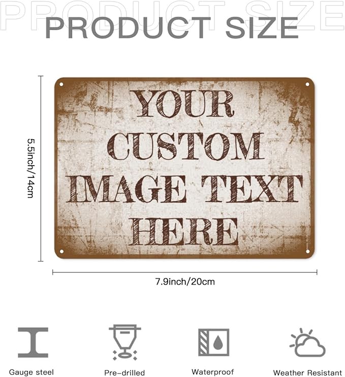 Custom Signs Outdoor Metal Sign Custom Signs For Office Businessd Personalized Retro Signs for Outdoor Indoor Home Vintage Delivery Signs, Road Signs, Parking Signs 6x8in