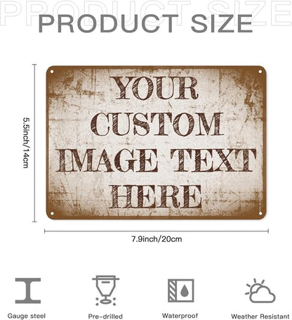 Custom Signs Outdoor Metal Sign Custom Signs For Office Businessd Personalized Retro Signs for Outdoor Indoor Home Vintage Delivery Signs, Road Signs, Parking Signs 6x8in