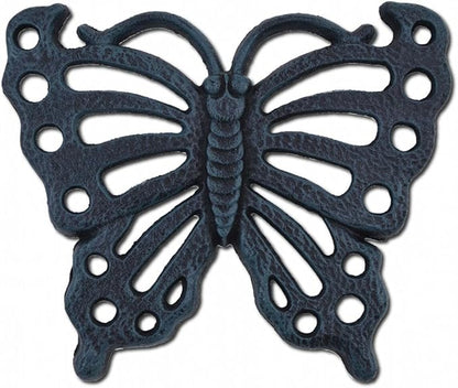 Decorative Butterfly Stepping Stone Verdigris Cast Iron Flagstone 11" Wide