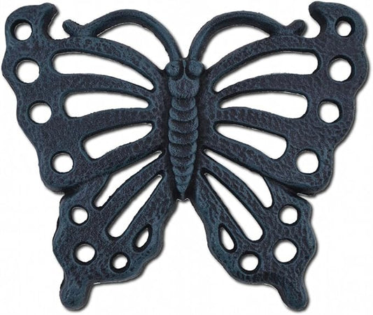 Decorative Butterfly Stepping Stone Verdigris Cast Iron Flagstone 11" Wide