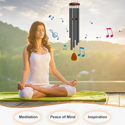 Bursvik Wind Chimes for Outside Deep Tone, 50 inch Large Wind Chimes, 6 Heavy Duty Tubes Aluminium Metal Extra Large Wind Chime, Decoration for Garden, Patio, Yard, Gift for Mother's Day(Waterdrop)