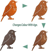 Rusty Bird Silhouette with Rusty Patina Birds Decoration Lifelike Metal Birds Garden Ornaments Silhouette Simulation Bird Figurine Rustic Outdoor Patio Yard Adornment, general