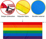 Wehhbtye 2PCS Gay Pride Rainbow Bunting Flag-LGBTQ Lesbian Fabric Hanging Bunting Banner Flag for Pride Day Parades Outdoor Porch Yard Themed Party Celebration Decor