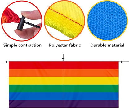 Wehhbtye 2PCS Gay Pride Rainbow Bunting Flag-LGBTQ Lesbian Fabric Hanging Bunting Banner Flag for Pride Day Parades Outdoor Porch Yard Themed Party Celebration Decor