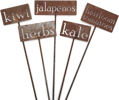 Classic Metal Garden Markers 19 Inches Tall (kumquat, Naturally Rusted)