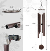 Vanquer Wind Chimes for Outside Deep Tone - 48'' Wind Chimes Outdoor Clearance, Deep Tone, Memorial WindChimes, Outdoor Décor, Wind Spinner, Sympathy Gift, Patio, Home Décor (Bronze)