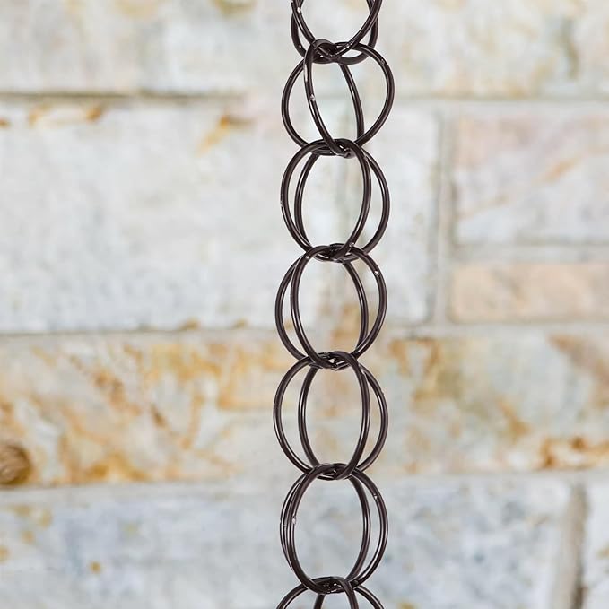 DOITOOL Copper Garden Rain Chain for Gutter Downspout 1m Decorative Drainage Rain Chain for Villa Roof Winter Outdoor Décor