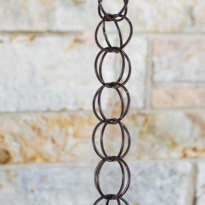DOITOOL Copper Garden Rain Chain for Gutter Downspout 1m Decorative Drainage Rain Chain for Villa Roof Winter Outdoor Décor