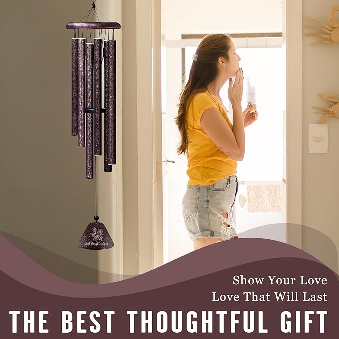 Mothers Day for Daughter Gifts from Mom, Best Daughters Ever 32" Wind Chimes, Birthday Gifts for Daughter, Christmas Birthday Presents for Her from Dad, Daughters Graduation Gift Ideas