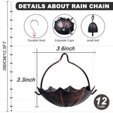 Invech Adjustable Rain Chains for Gutters, 12.5FT Outside Rain Chains with 12 Cups, Umbrella Shaped Rain Catcher Chain with Bell for Eaves Drainage, Replacement for Downpout