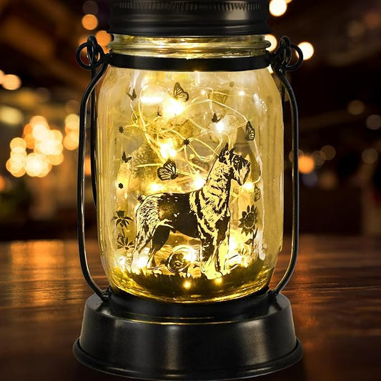 Kerry Blue Terrier Gifts for Women/Men, Pet Solar Lanterns Kerry Blue Terrier Dog Lovers Lantern Pet Loss Dog Memorial Lights Solar Garden Decoration for Yard,Patio,Backyard,Torches Lights Home Decor