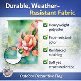 Caroline's Treasures Delaware Peach Blossom in Watercolor House Flag Large Porch Sleeve Pole Decorative Outside Yard Banner Artwork Wall Hanging, Polyester, House Size, Multicolor