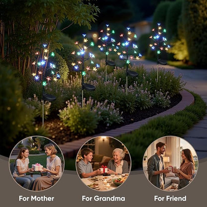 Solar Garden Lights Outdoor Waterproof,Garden Decor Solar Flowers For Outside Decorative,6Pack 2Modes Solar Powered Fairy Outdoor Decorations for Yard Patio Pathway, Gardening Gifts Mothers Day