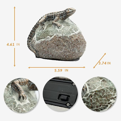 Rezpuao Garden Statue Lizard,Solar Lizard Decor for Outdoor,Resin Lizards Figurine with Solar Light for Patio,Balcony,Yard,Lawn Ornament,Perfect Garden Gift