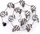 Iron Rain Chains with Bee Spiral, 8-1/2 Feet Length Replacement Downspout for Gutters Outsides, Dark Bronze