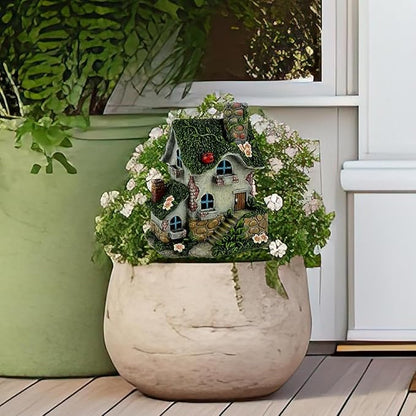 pistro Moss Cottage Garden Stake, 2D Acrylic Decorative Lawn Sculpture, Easy-to-Use Patio Stake for Fence, Pathway, Spring Yard, Outdoor Lawn Decoration