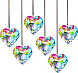 HDCRYSTALGIFTS 6pcs 50mm Crystal Heart Prism Suncatcher Window Sun Catchers Crystals Hanging Decorations Rainbow Maker Pendant Glass Ornaments for Valentine’s Day/Galentines Day