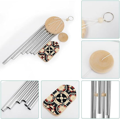 Light Beige Style Wind Chimes for Outside,20.5 Inches Memorial Wind Chime with 6 Aluminum Alloy Tubes Metal Windchimes Hanging Wind Chime Decoration for Garden Patio Outdoor