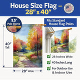 Caroline's Treasures North Carolina Dogwoods in Watercolor House Flag Large Porch Sleeve Pole Decorative Outside Yard Banner Artwork Wall Hanging, Polyester, House Size, Multicolor
