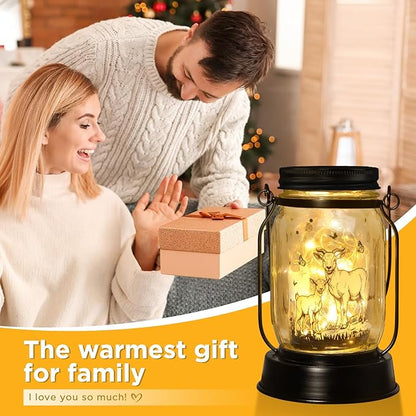 kyoryuger Goat Gifts for Women/Men Goat Solar Lanterns Mom Birthday Animal Lovers Lantern Animal Memorial Lights Solar Garden Decoration for Yard, Patio,Backyard,Porch Torches