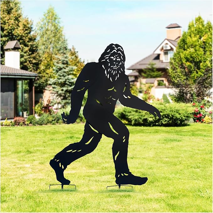 4ft Bigfoot Metal Outdoor Decor Big Foot Sasquatch Gifts for Men Dad Women Bigfoot Silhouette Statues for Outside, Patio, Lawn, Yard Art, Forests, Yard Display, Garden Decorations