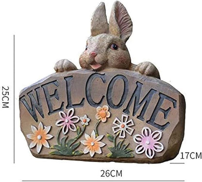 Garden Statues and Sculptures Outdoor Resin Rabbit Outdoor Ornament Stunning Garden Ornaments Decoration for Backyard,Porch,Home,Patio,Lawn Decorations