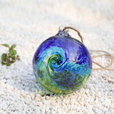VCUTEKA Hanging Garden Gazing Ball, Hand-Blown Glass Witch Ball for Outdoor Garden Décor, 6" Colorful Swirl
