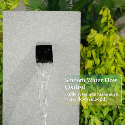 2 Inch 316 Stainless Steel Square Waterfall Spout Scupper, Outdoor Spillway Water Fountain Landscape Decor for Pools, Ponds, Water Walls, Overall Length 10 Inch (Matt Black)