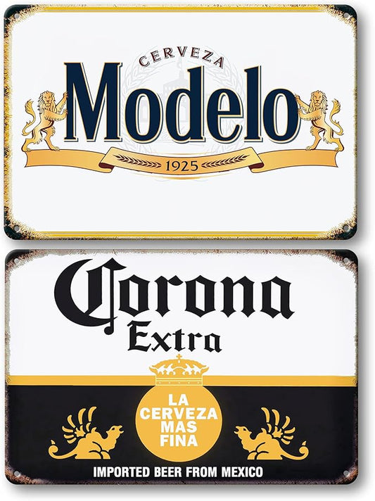 Corona Modelo Beer Signs | Man Cave Decor | Bar Vintage Metal Tin Signs | Garage Retro Funny Cool Things | Wall Poster Stuff For Pub Home House Coffee Shop Room indoor outdoor 8x12 Inch…