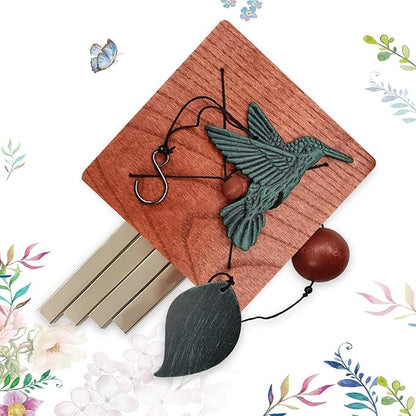 ASTARIN Hummingbird Wind Chimes Outdoor, Soothing Melody Wind Chimes with 4 Aluminum Tubes, Memorial Wind Chimes for Outside Unique Sympathy Gifts for Home Garden Patio Outdoor Decoration