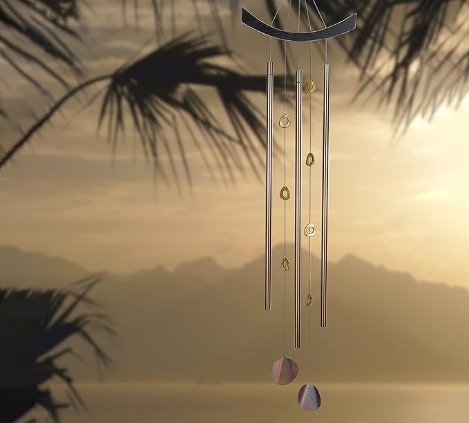 Woodstock Chimes Signature Collection, Woodstock Feng Shui Chime, 41'' Chi Energy Tiger's-Eye Eastern Energies Wind Chimes for Outdoor, Patio, Home or Garden Décor (CET)