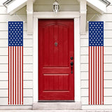 Babycop 4th of July Decorations Outdoor – Patriotic American Flag Porch Banners (2 Pcs) – Red White Blue Hanging Signs for July Fourth, Memorial Day, Veterans Day, Independence Day Yard Decor
