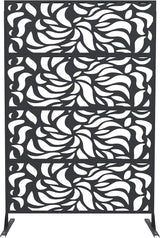 GarveeLife Decorative Metal Garden Fence Panels, Black Outdoor Scroll Design Border for Yard, Flower Bed, Patio & Pool, Rust-Proof & Easy Snap-Together Installation, Flower