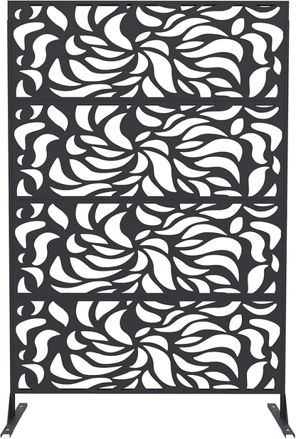 GarveeLife Decorative Metal Garden Fence Panels, Black Outdoor Scroll Design Border for Yard, Flower Bed, Patio & Pool, Rust-Proof & Easy Snap-Together Installation, Flower