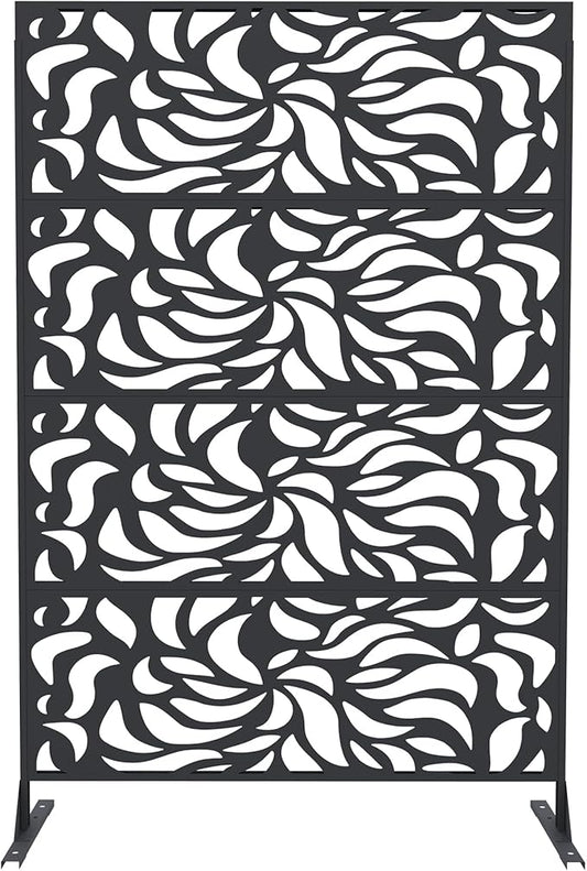 GarveeLife Decorative Metal Garden Fence Panels, Black Outdoor Scroll Design Border for Yard, Flower Bed, Patio & Pool, Rust-Proof & Easy Snap-Together Installation, Flower
