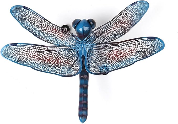 PROW® Metal Insect Ornament Hanging Colorful Dragonfly, Indoor Outdoor Metal Garden Statue Ornament, Spring Ornament for Gardening Enthusiasts